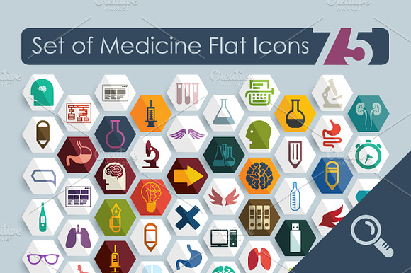 75 Medical Flat Icons
