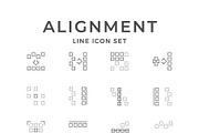 Set Line Icons of Alignment, an Outline Icon by motorama (Thumbnail 1 of 2)