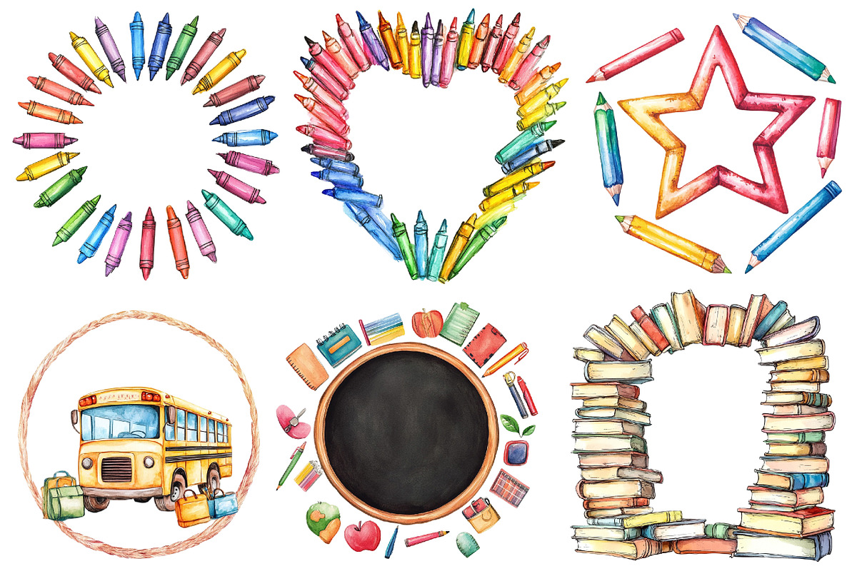 Back to School Frames Clipart, an Illustration by Designworld (Photo 2 of 5)
