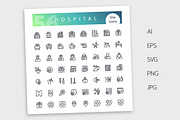 Hospital Line Icons Set, an Outline Icon by Voysla's Shop (Thumbnail 4 of 4)