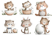 Watercolor Cats, Floral Kittens, an Illustration by Designworld (Thumbnail 3 of 3)