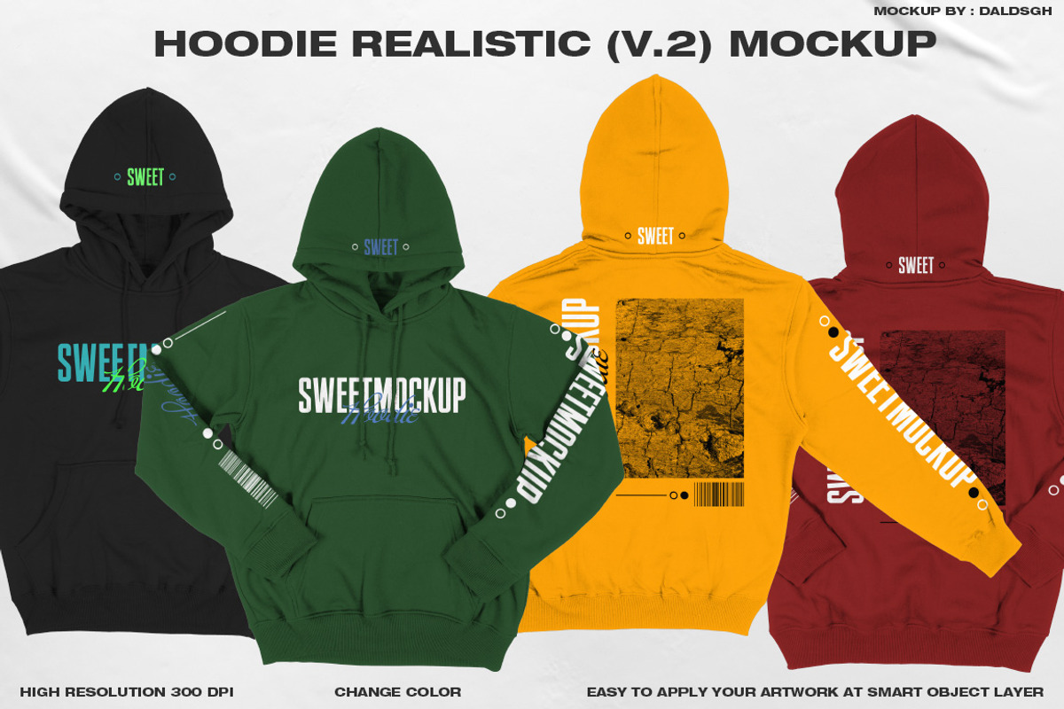 HOODIE REALISTIC (V.2) MOCKUP, a Hoody Mockup by DaldSgh (Photo 1 of 12)