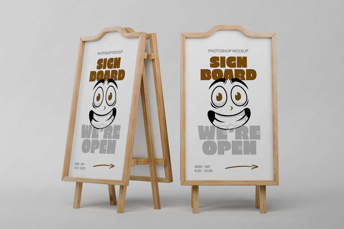 Sign Board Mockup, an Advertising Mockup by Budogol Studio (Photo 3 of 4)