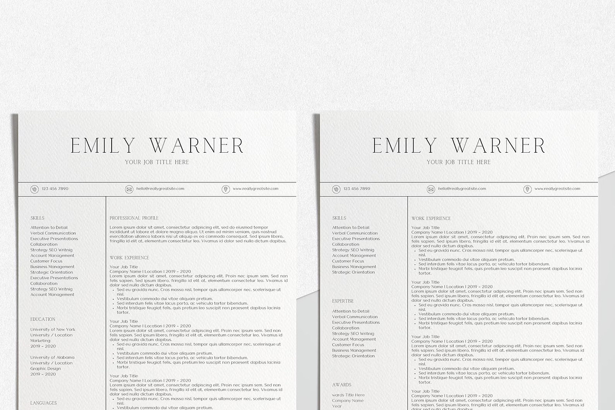 Minimalist Resume Canva Template, a Resume Template by LucaTheme (Photo 4 of 9)