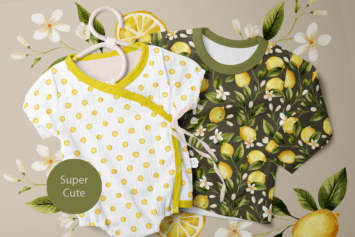 Lemon Watercolor Floral Bundle, a Decorative Illustration by Red Ink (Photo 6 of 7)