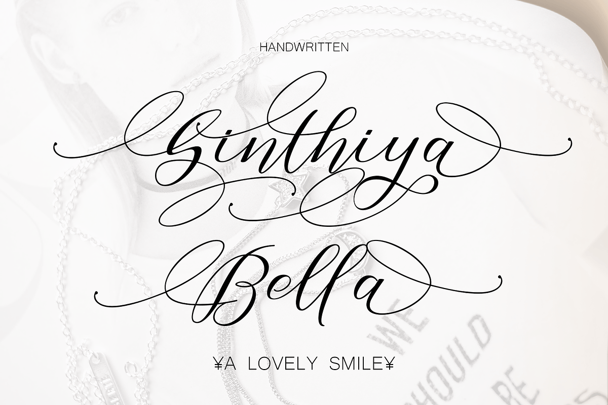 Sinthiya Bella, a Script Font by Deniz86 (Photo 1 of 11)