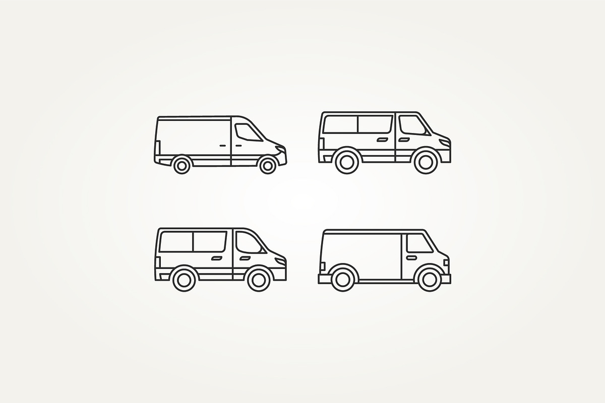 van car line art icon logo vector, a Branding & Logo Template by Blazybone