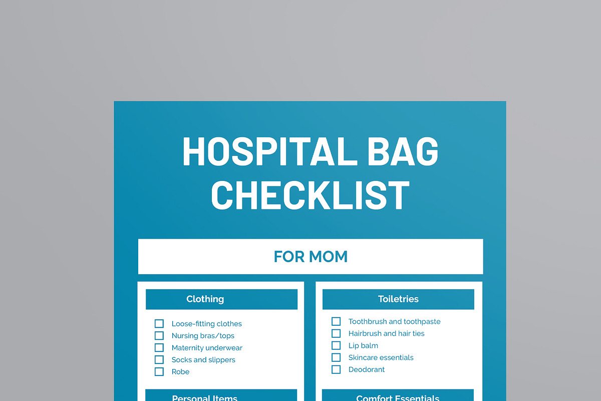 Hospital Bag Checklist, a Stationery Template by MightyDesign (Photo 2 of 8)