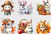 Watercolor Autumn Bunny Clipart, an Illustration by Black Bird Studio (Thumbnail 4 of 6)