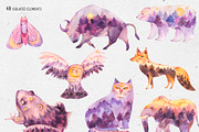 Watercolor Totem Animals, an Animal Illustration by Belusuab (Thumbnail 2 of 14)