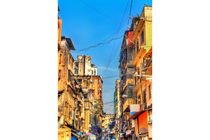 Typical street in central Mumbai, India, an Architecture Photo by Leonid Andronov