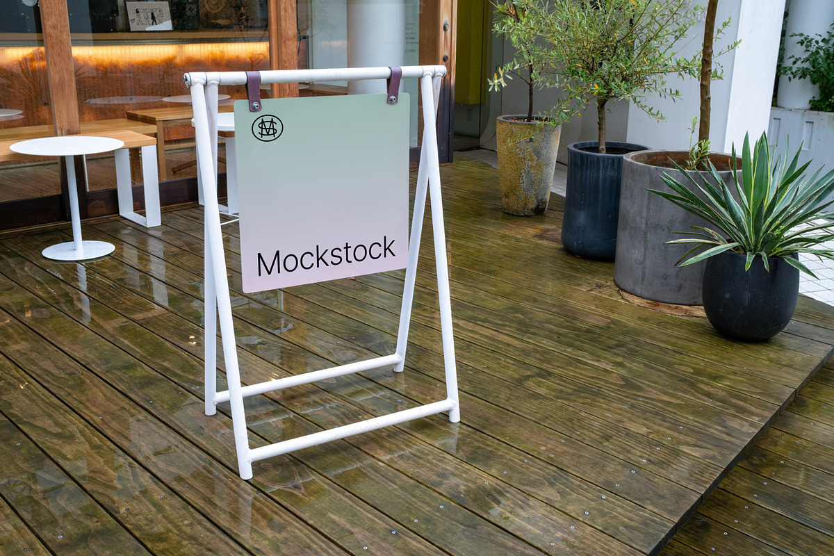 Cafe A-frame Mockup, an Advertising Mockup by mockstock (Photo 2 of 2)