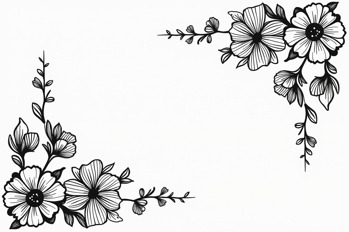 Floral Corner Border Bundle, an Illustration by Designs_River (Photo 2 of 9)