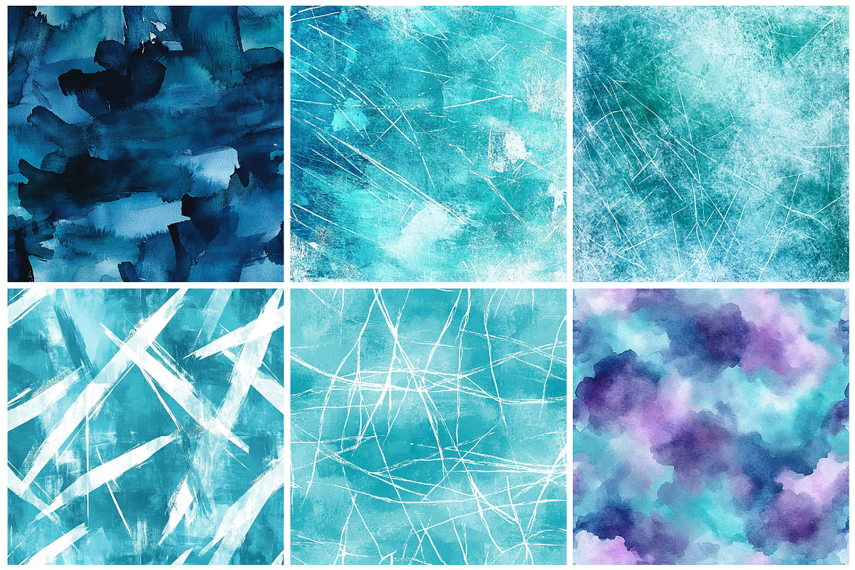 Teal Indigo Abstract Digital Papers, a Pattern Graphic by CitraGraphics (Photo 5 of 6)
