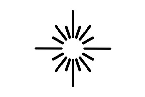 Radiant Sun Symbol with Rays, an Illustration by the8monkey
