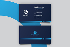 Minimalist Dark Blue Business Card