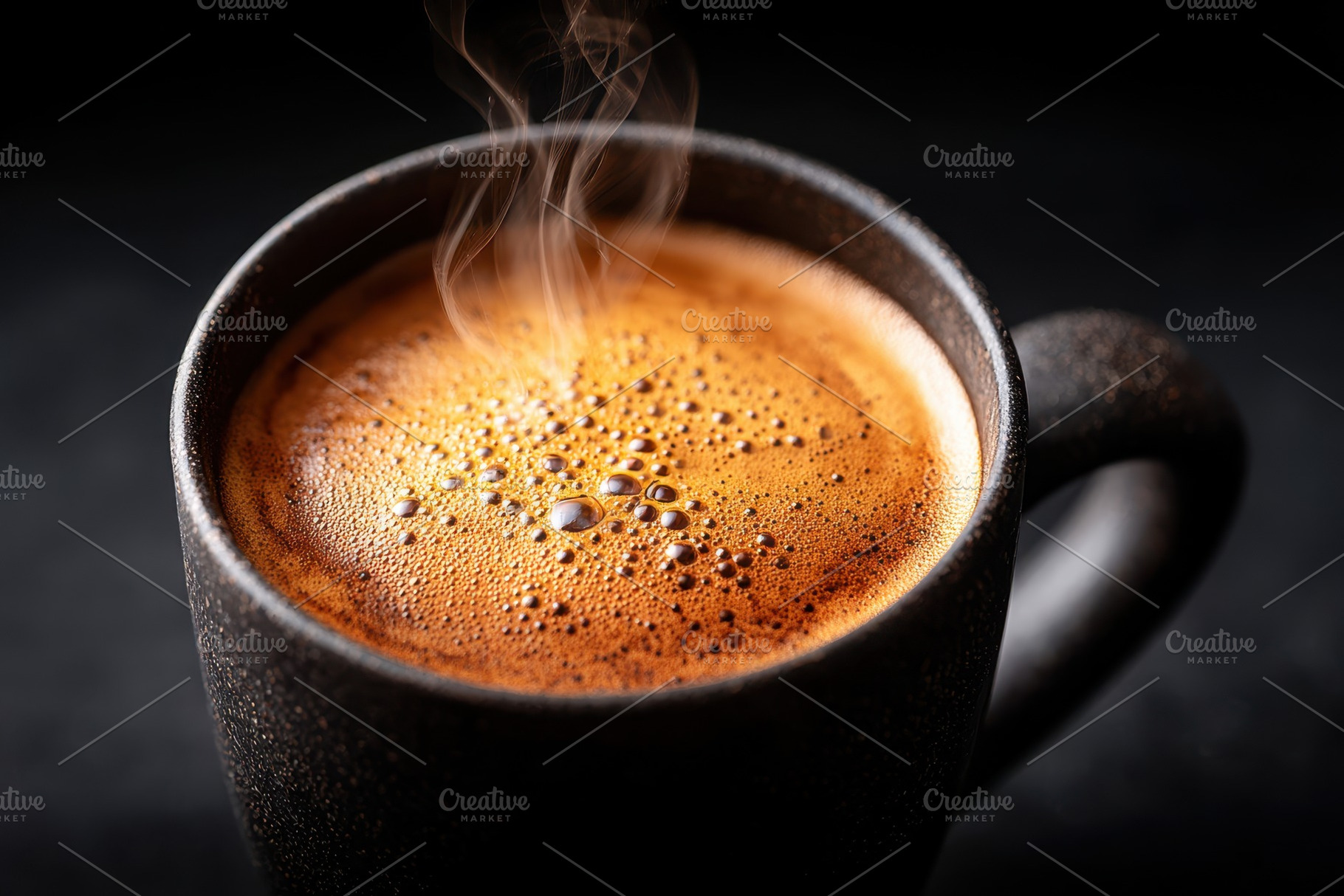 Steaming espresso with rich crema, a Food & Drink Photo by AlyaAnd