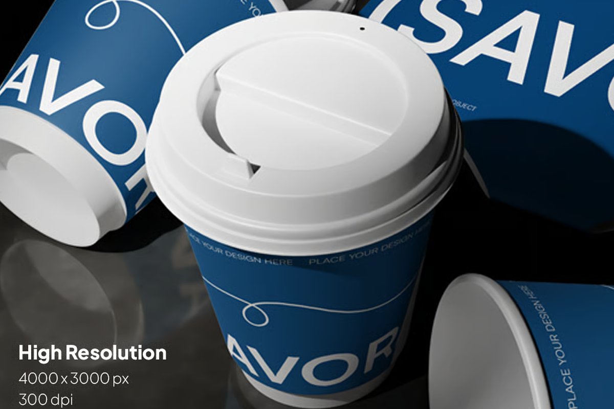 Paper Coffee Cup Mockup with Lid, a Cups & Container Mockup by graphicsauce (Photo 4 of 4)
