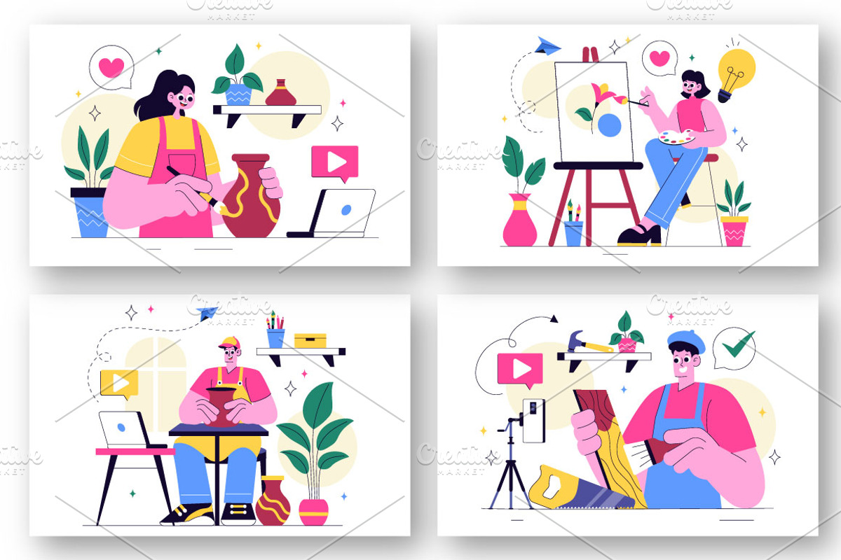 10 DIY Craft Workshop Illustration, a Person Illustration by denayunebgt (Photo 2 of 4)