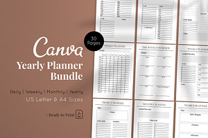 CANVA PLANNERS BUNDLE. 3 In 1