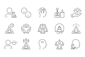 Relaxation and Wellness Line Icon, an Object Illustration by Gentle Studio