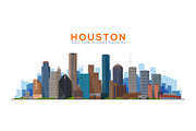 Houston Texas skyline illustration, an Illustration by Sky and glass (Thumbnail 3 of 5)