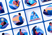 Animated Sleep and Meditation, a Healthcare Illustration by Brickclay (Thumbnail 3 of 5)