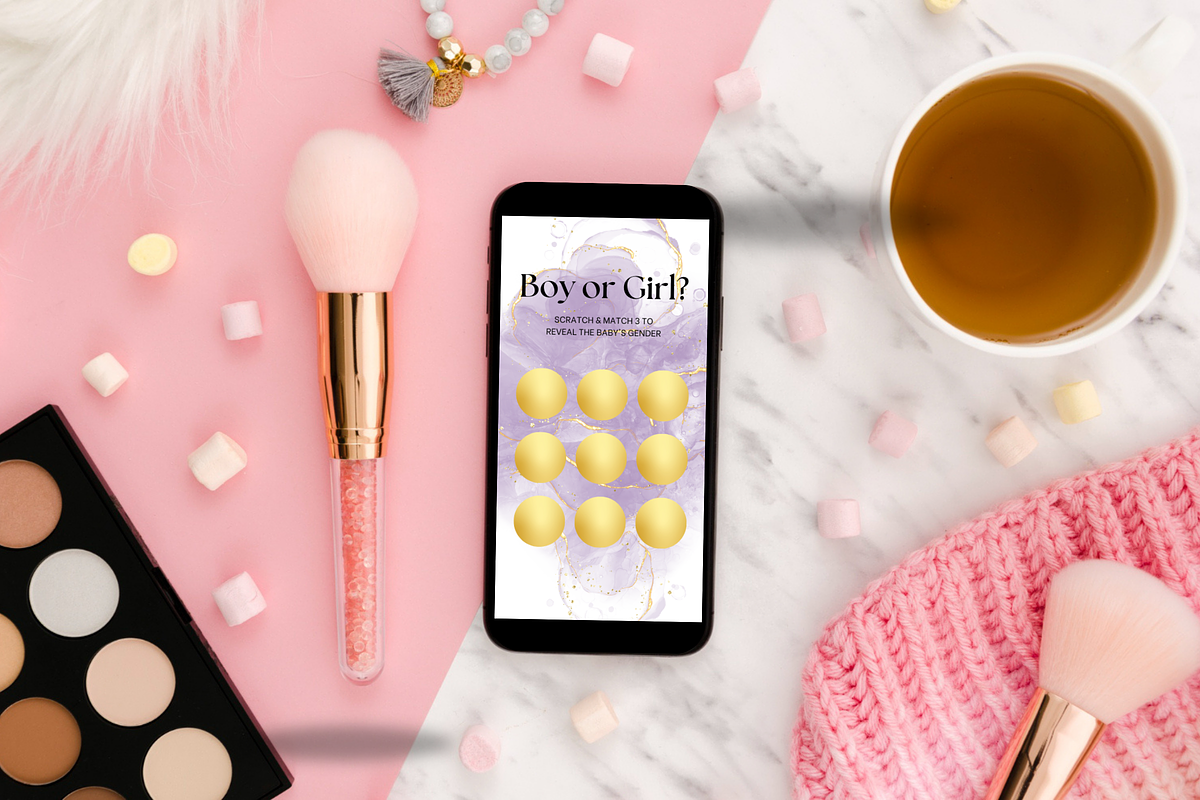 Girl Gender Reveal Scratch Card, an App Template by SunshineStudioBoutique (Photo 6 of 8)