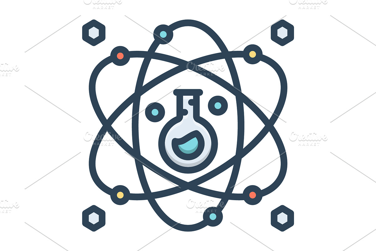 Science molecular color icon, a Duotone Icon by Creative priyanka
