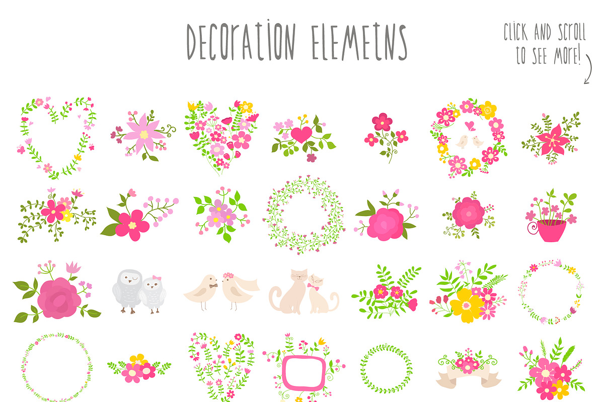 Big floral set, a Decorative Illustration by BerryCaty (Photo 2 of 13)