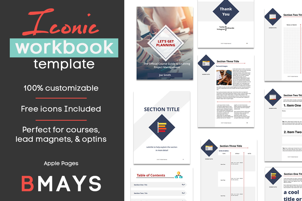 Iconic Workbook and Layout Template, a Presentation Template by BMAYS Design (Photo 2 of 7)