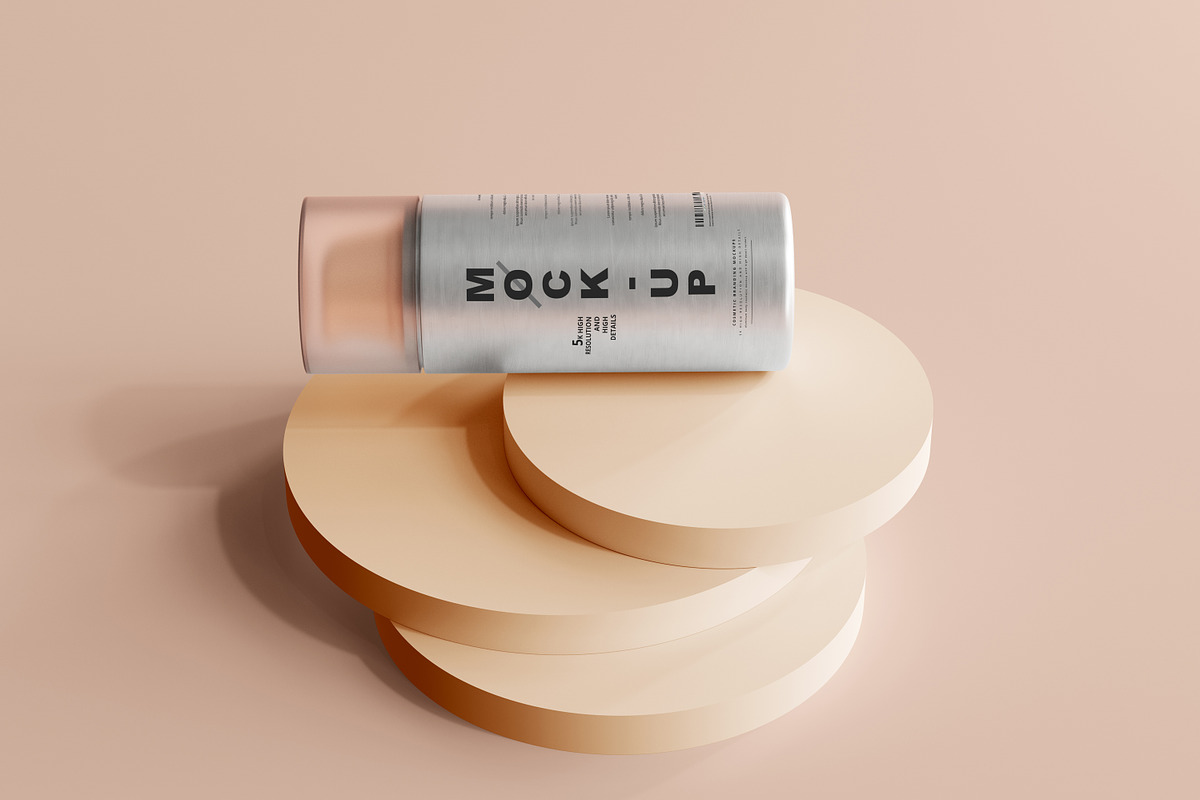 Aluminum Cosmetic Mockup Bundle, a Cups & Container Mockup by pmvch (Photo 176 of 206)