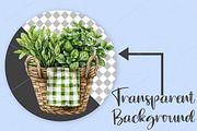 Luxury Green Gingham Summer Clipart, an Illustration by Canvas Craft (Thumbnail 2 of 7)