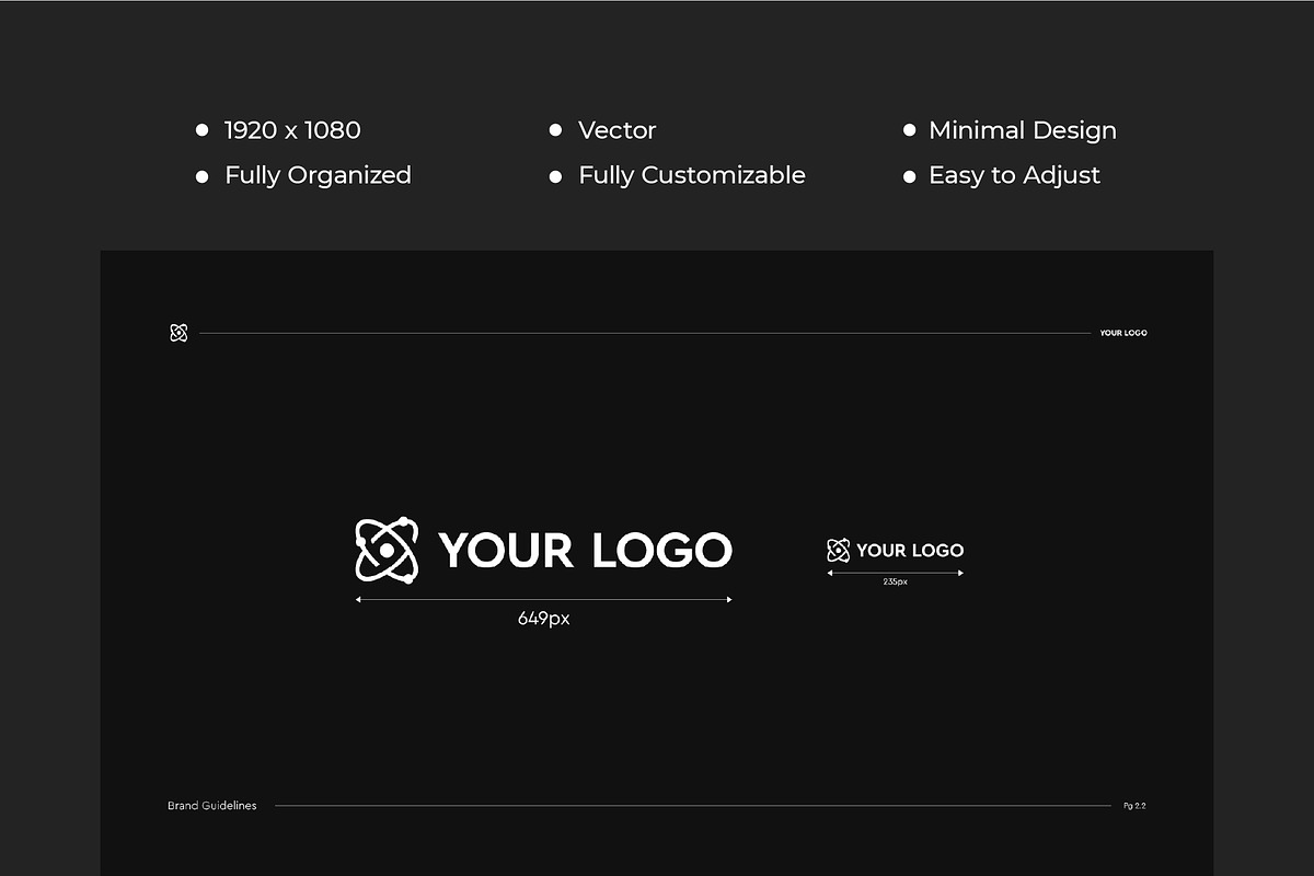 Premium Dark Minimal Brand Guideline, a Branding & Logo Template by Moody Designs (Photo 5 of 6)