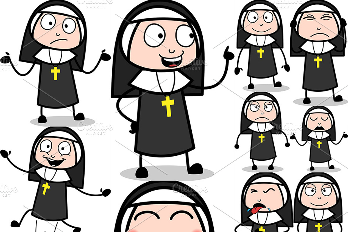 Nun ~ Cartoon Character Set, a Person Illustration by The Toon Company (Photo 5 of 7)