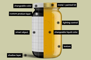 Pickle Sauce Honey Glass Jar Mockup