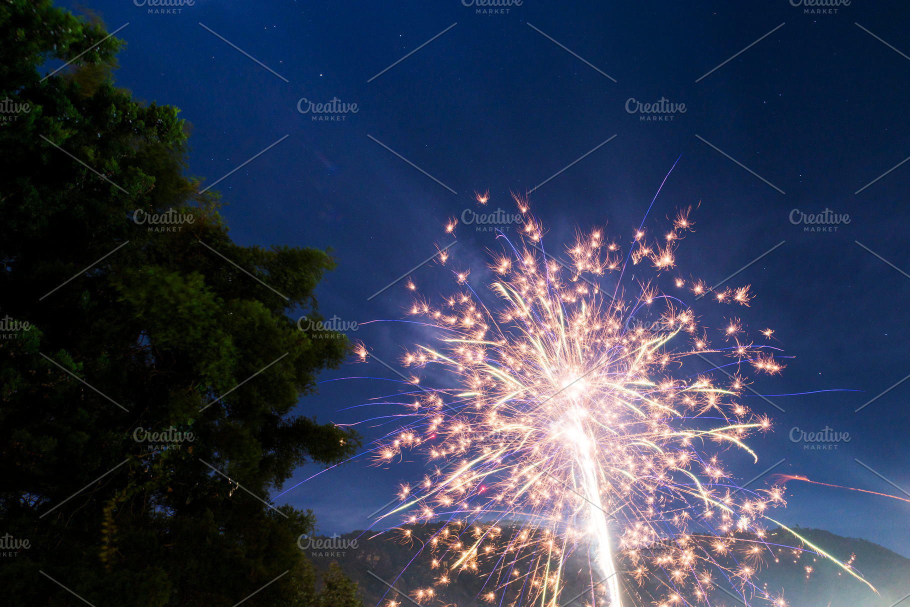 Fireworks in Night Sky, a Holiday Photo by THP Creative