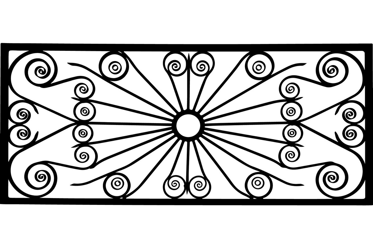 Luxury Iron Scroll Gate Railing, an Object Graphic by Designer_Momina (Photo 11 of 17)