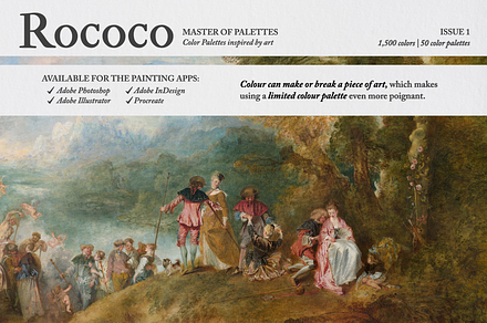Rococo Procreate Color Palettes, a Brush Add-On by Digi Life