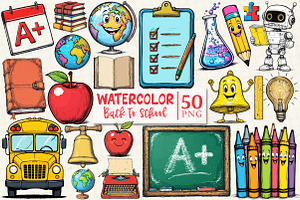 Back To School Sublimation Clipart, an Illustration by OK Design