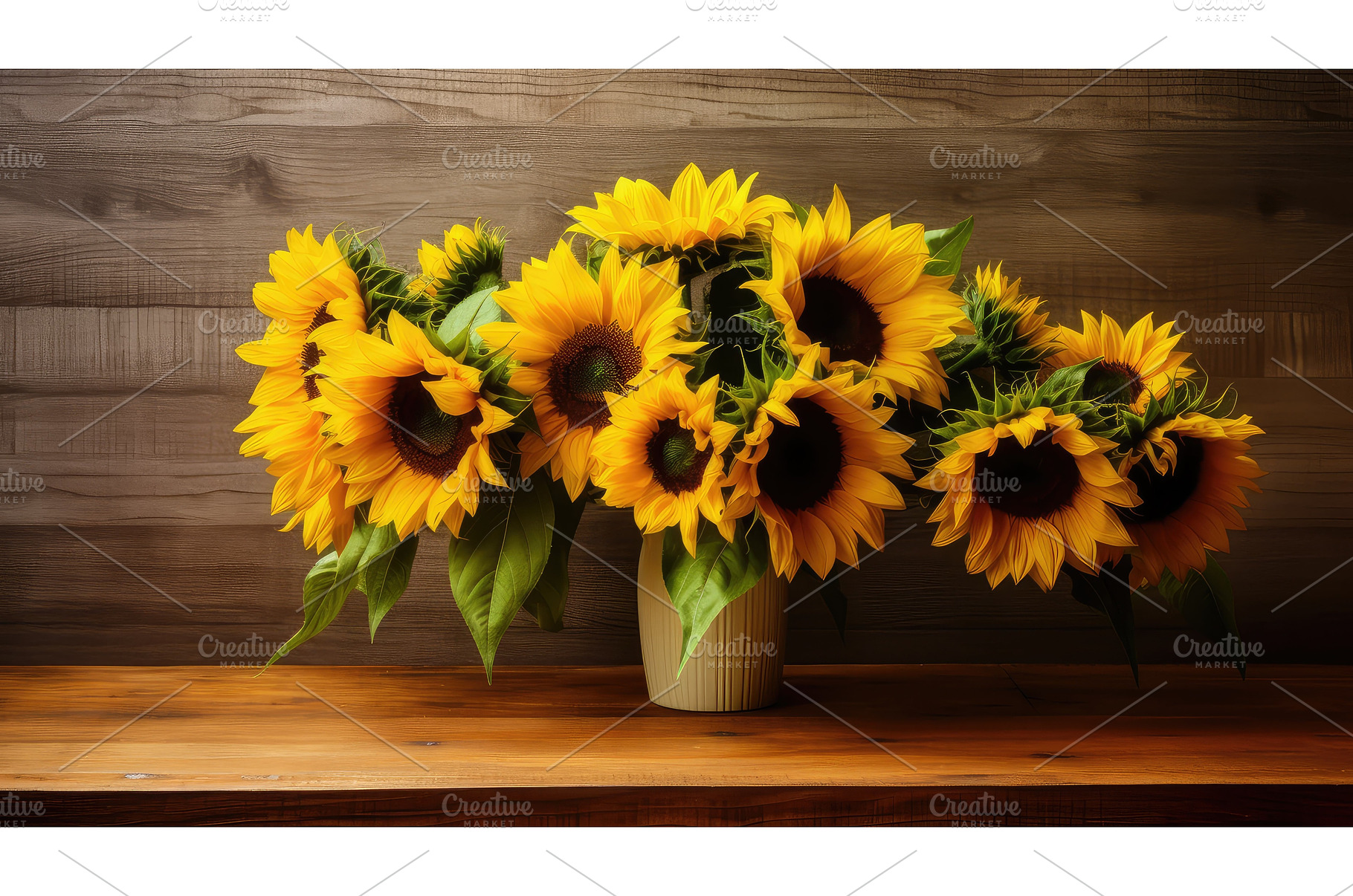 floral sunflowers on table ai, an Animal Photo by pikepicture