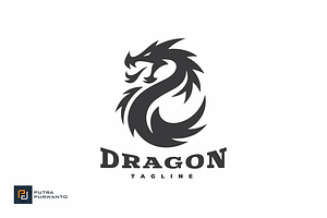 Tribal Dragon Logo Design