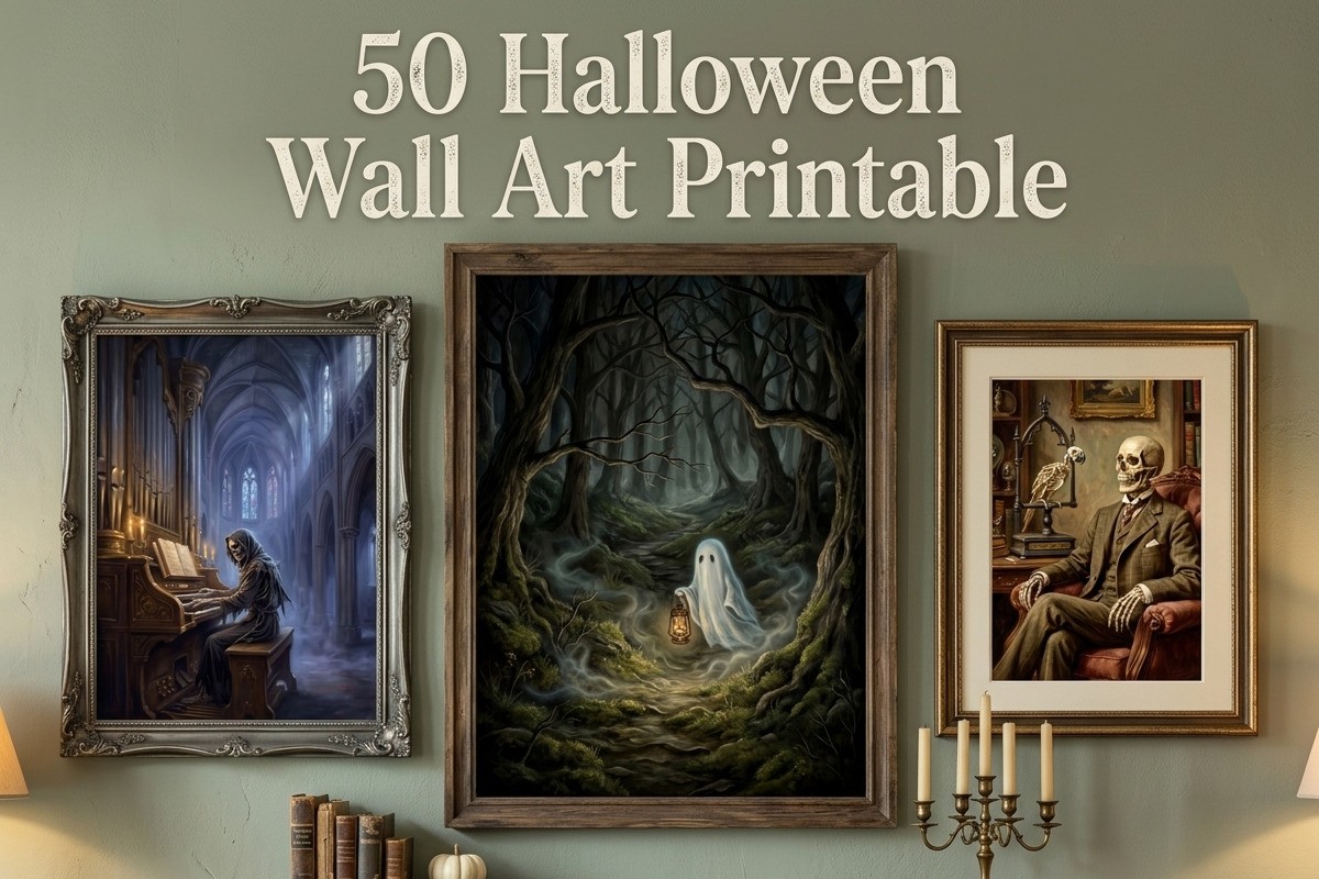 50 Hires Halloween WallArt Printable, a Seasonal Illustration by Image for Sale (Photo 1 of 3)
