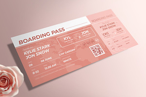 Boarding Pass Wedding Invitation, a Card Template by Aarley Kaiven