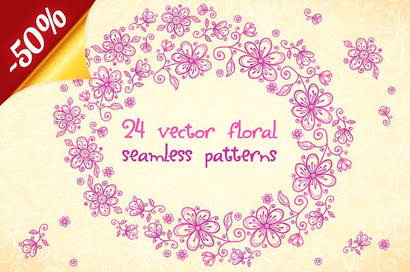 24 vector floral backgrounds preview 5