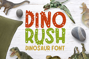 Dino rush - Dinosaur font, a Font by arausidp