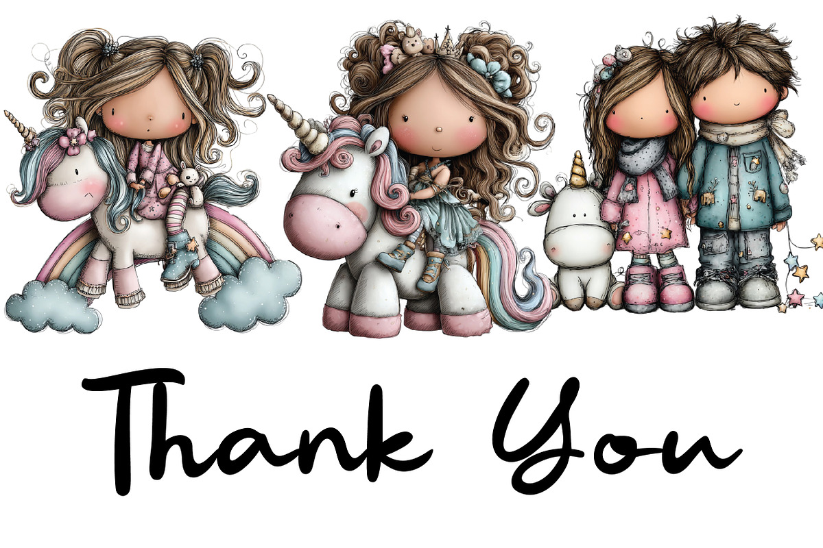 Whimsical Human Unicorn Love Clipart, an Illustration by CraftArtStudio (Photo 6 of 6)