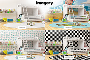 KID'S Bedroom Set Interior Mockups, a Books & Magazine Mockup by Kongkow (Thumbnail 5 of 9)