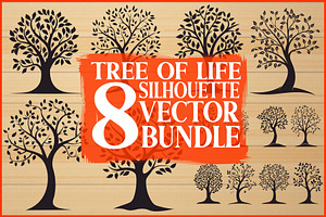 Tree of Life Silhouette Bundle, an Illustration by Designs_River