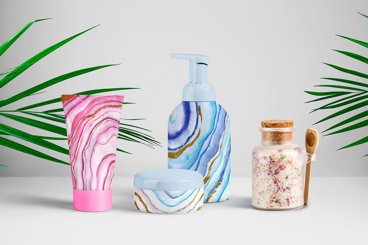Agate 2 watercolor collection, a Texture Graphic by digital_essence (Photo 11 of 12)